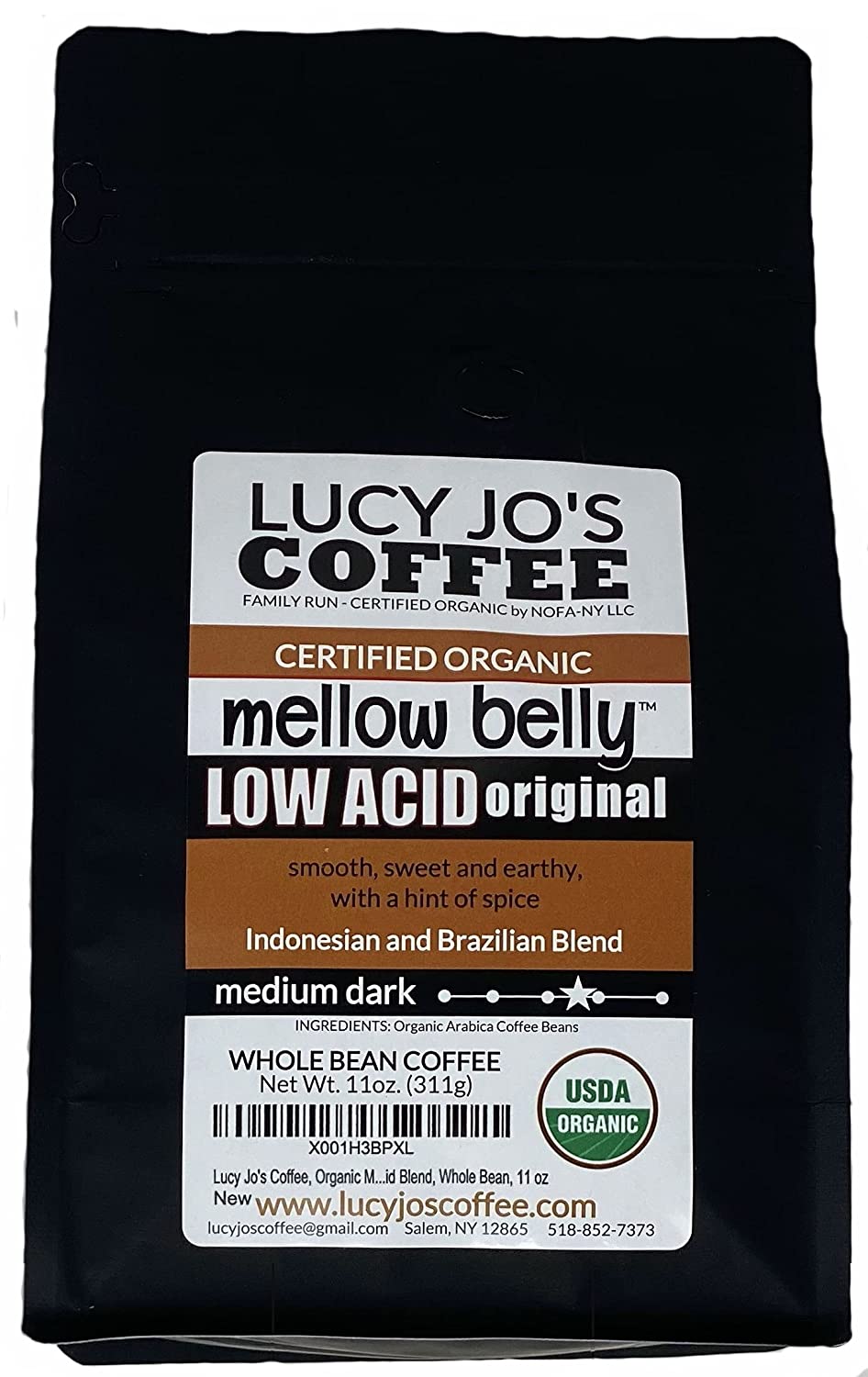 Lucy Jo's mellow belly low acid coffee