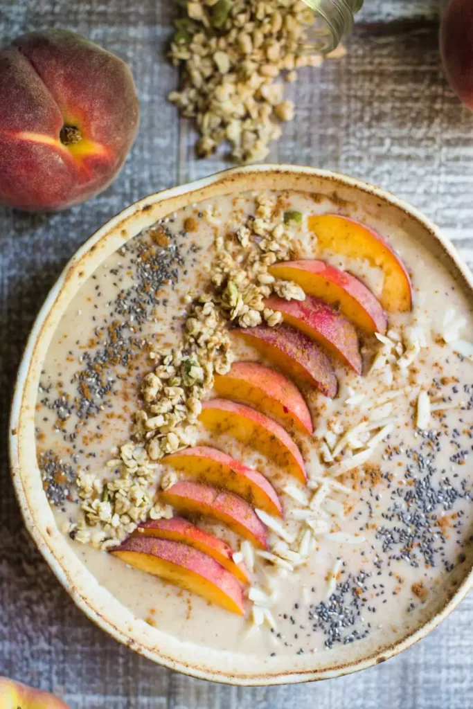 peach pie smoothie bowl