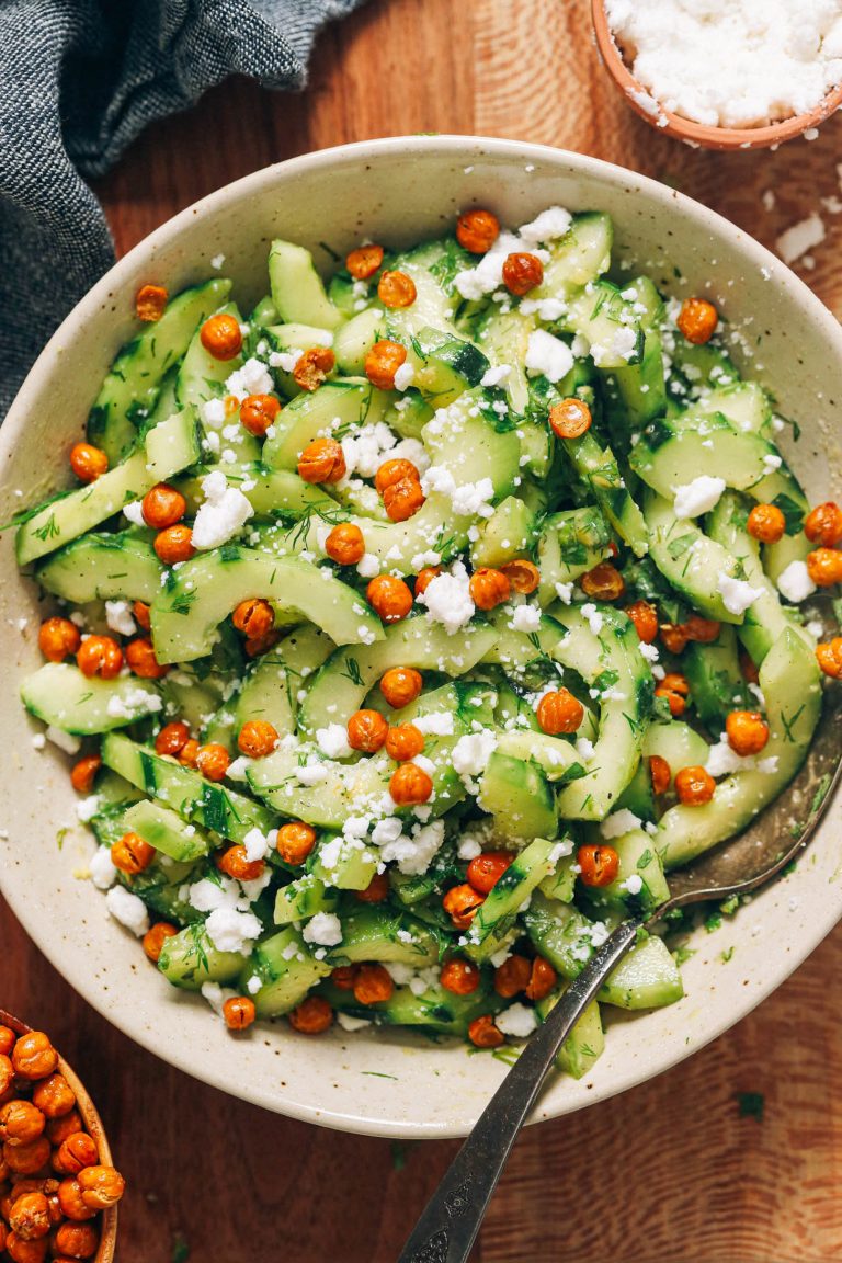 Cucumber Salad with Fresh Dill and Mint Feta Recipe