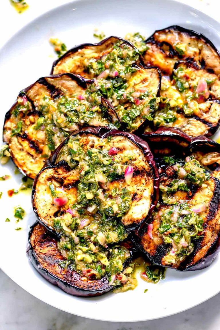 Grilled Eggplant With Chimichurri