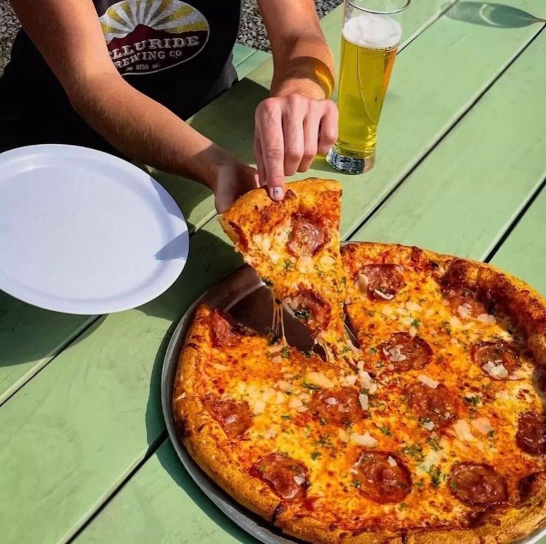 Pizza at The ABGB in Austin, Texas.