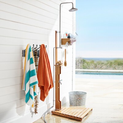 Eucalyptus Wood outdoor Shower from Pottery Barn