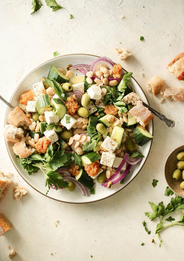 White Kidney Beans and Lemon Relish Feta Salad