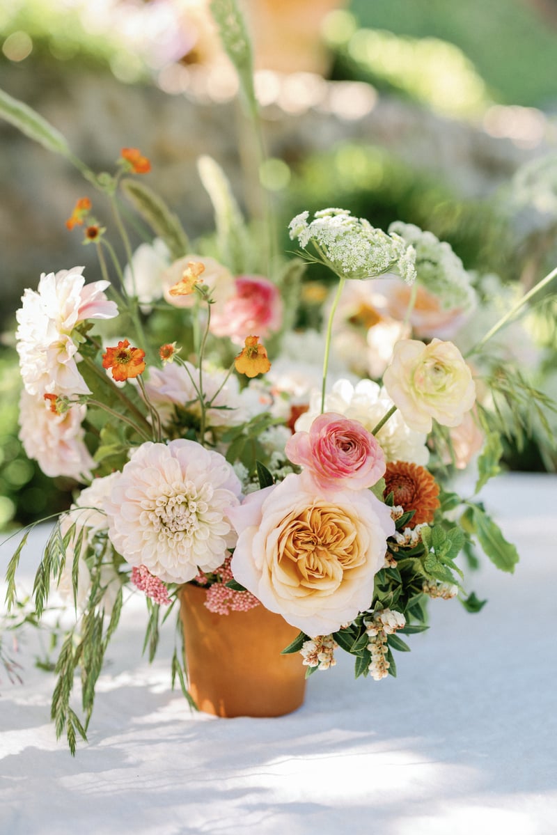 flowers in a terra cotta vase