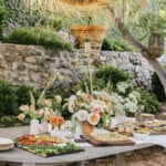 french inspired menu on an outdoor table