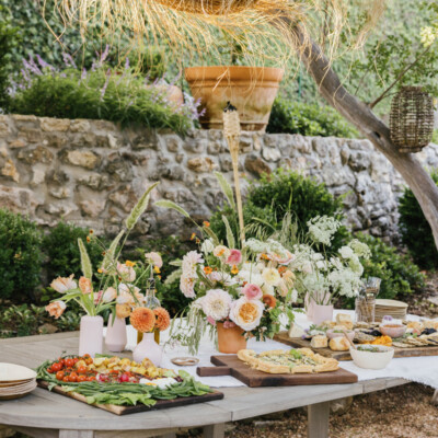 french inspired menu on an outdoor table