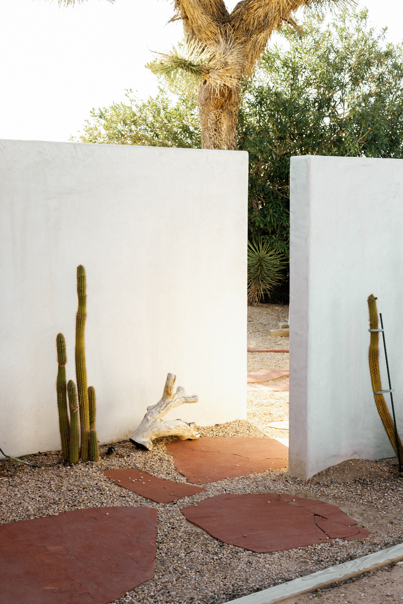 Desert backyard gravel and large pavement