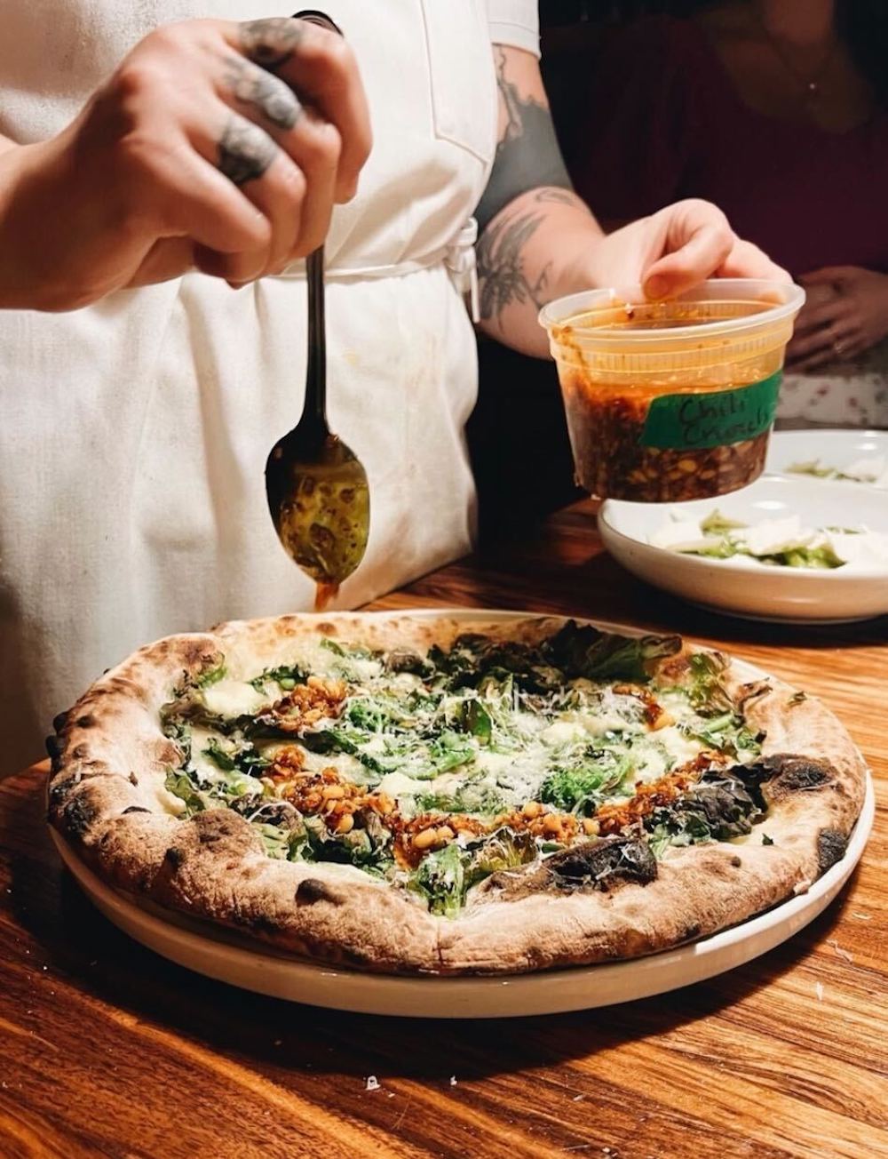 Pizza at Pecan Square Café in Austin, Texas.