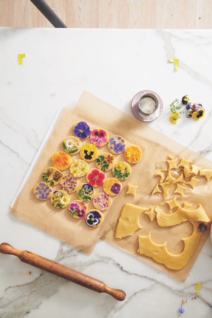 Flower-Pressed Shortbread Cookies 