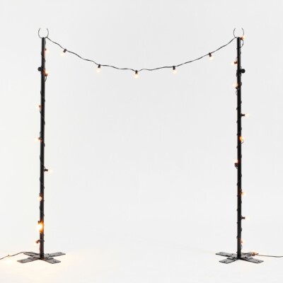Outdoor standing string light post from Pottery Barn