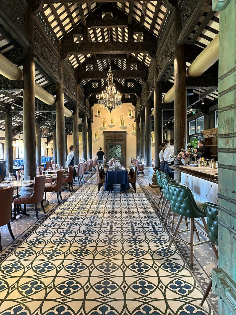 Interior of Tillie's restaurant at Camp Lucy in Dripping Springs, Texas.