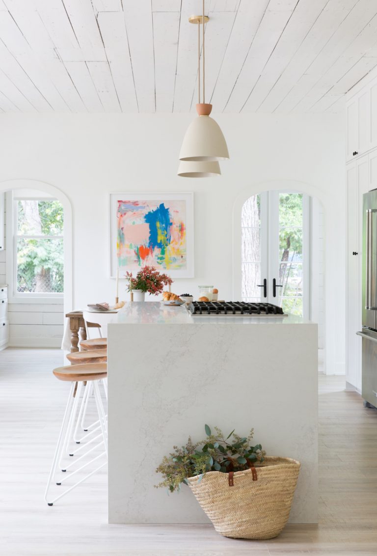 Camille Styles kitchen island in AUstin bungalow