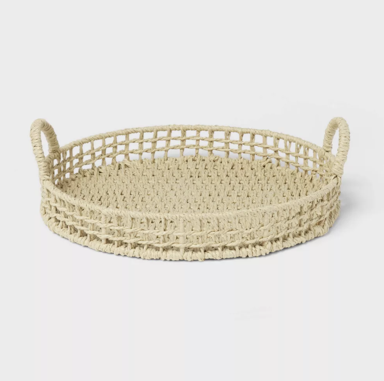 14" Natural Woven Serving Tray