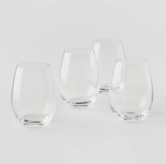 Grassi Iridescent Stemless Wine Glasses Set - Unique Cute Gift Idea Set of  4 in 2023