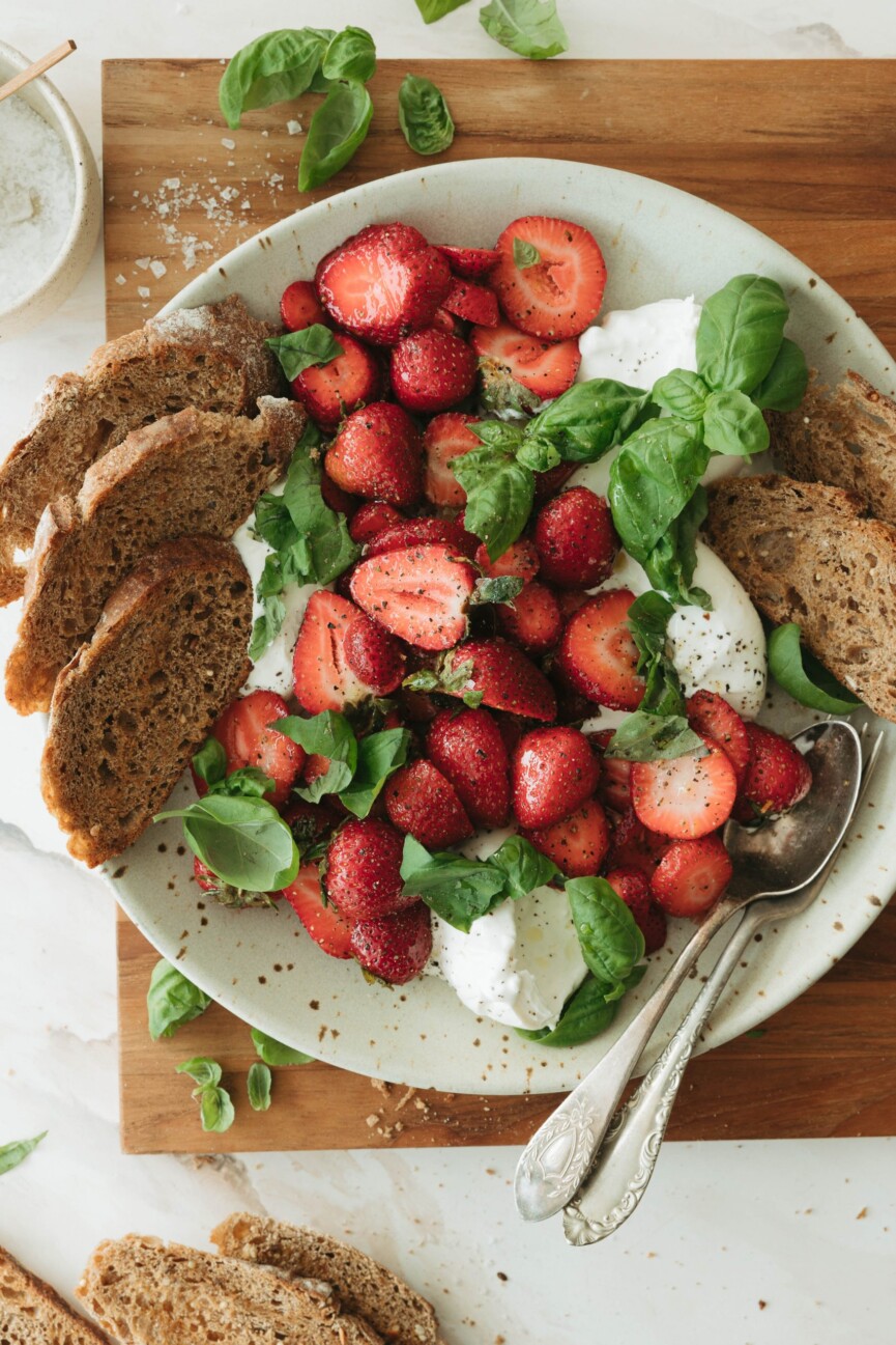 easy strawberry caprese salad