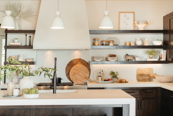 Camille Style's waterfall kitchen island in Austin