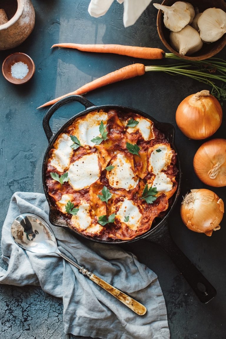 skillet eggplant lasagna_dinner party recipes