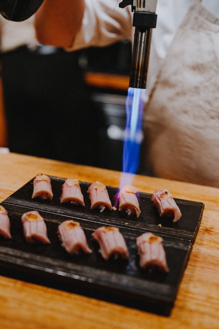 Sushi being grilled by Scratch restaurant 