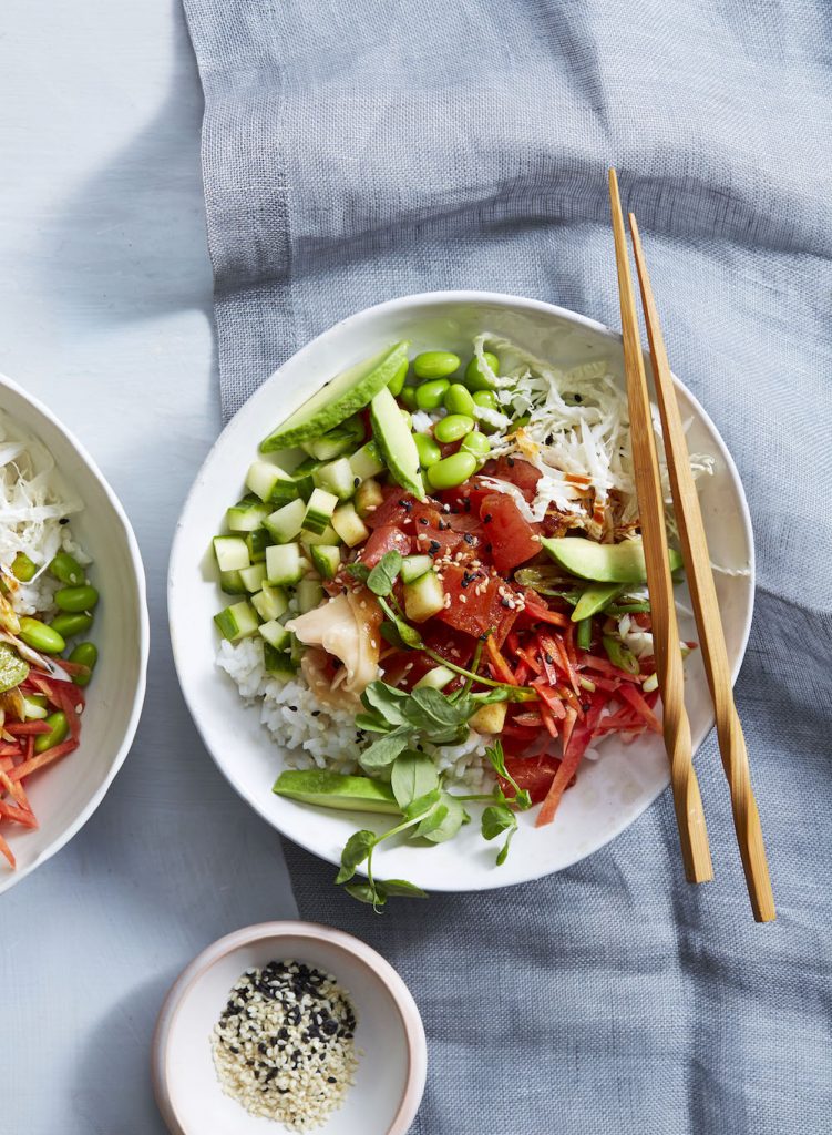 Sesame Soy Tuna Poke Bowls_dinner party recipes