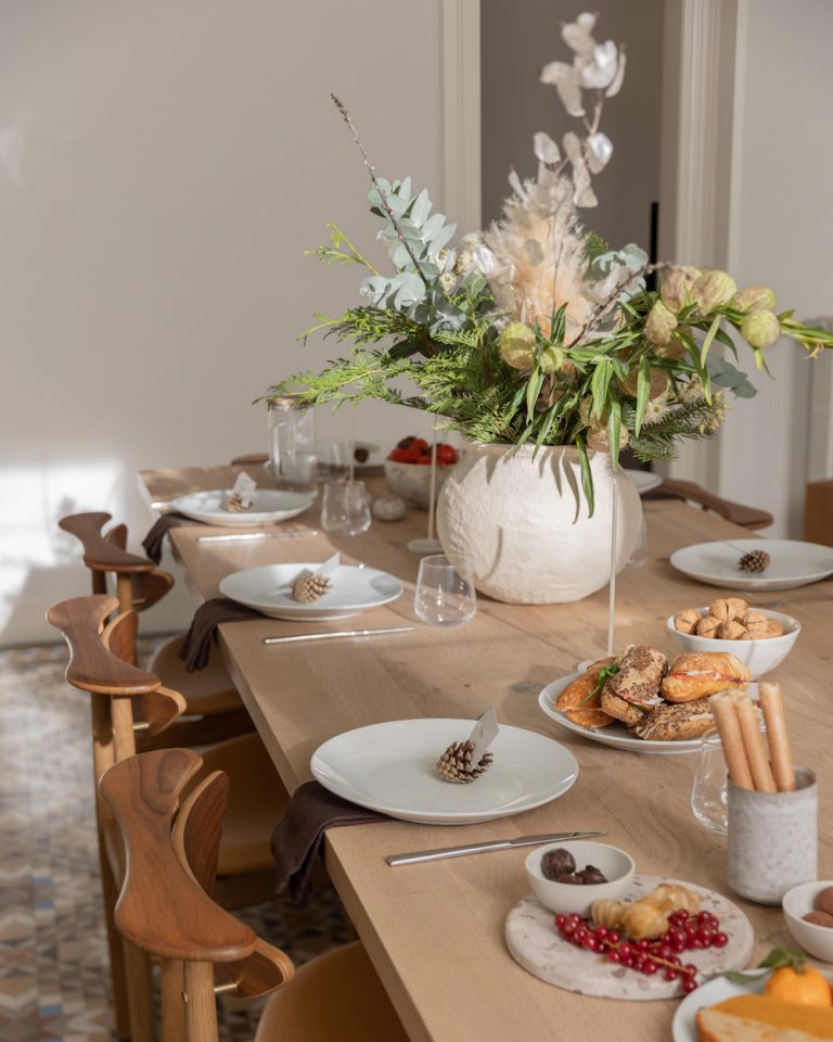 Modern Danish dining table setting.