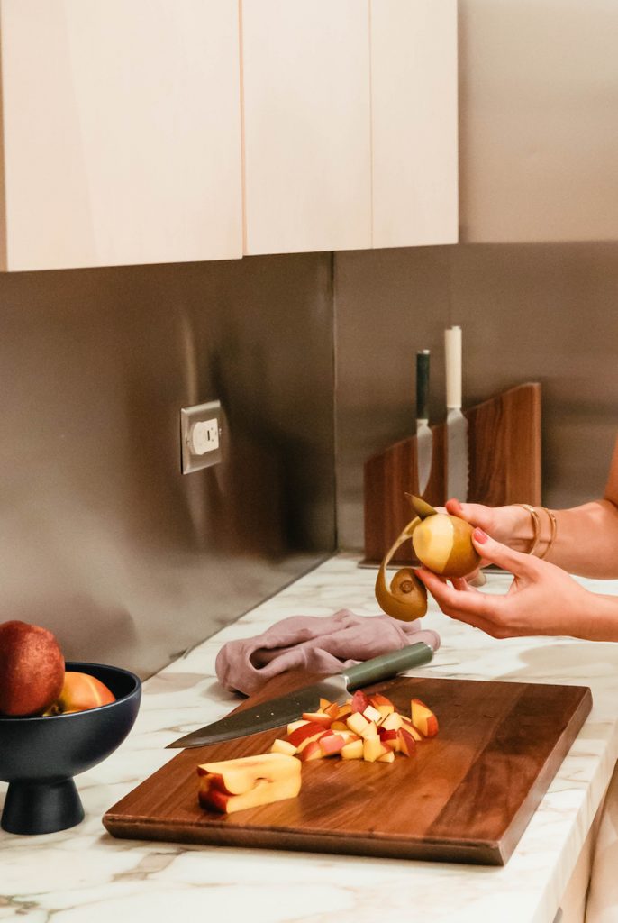 Eunice Byun making breakfast.