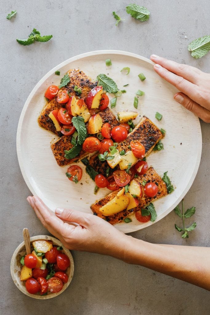 Grilled Salmon with Stone Fruit Salsa 