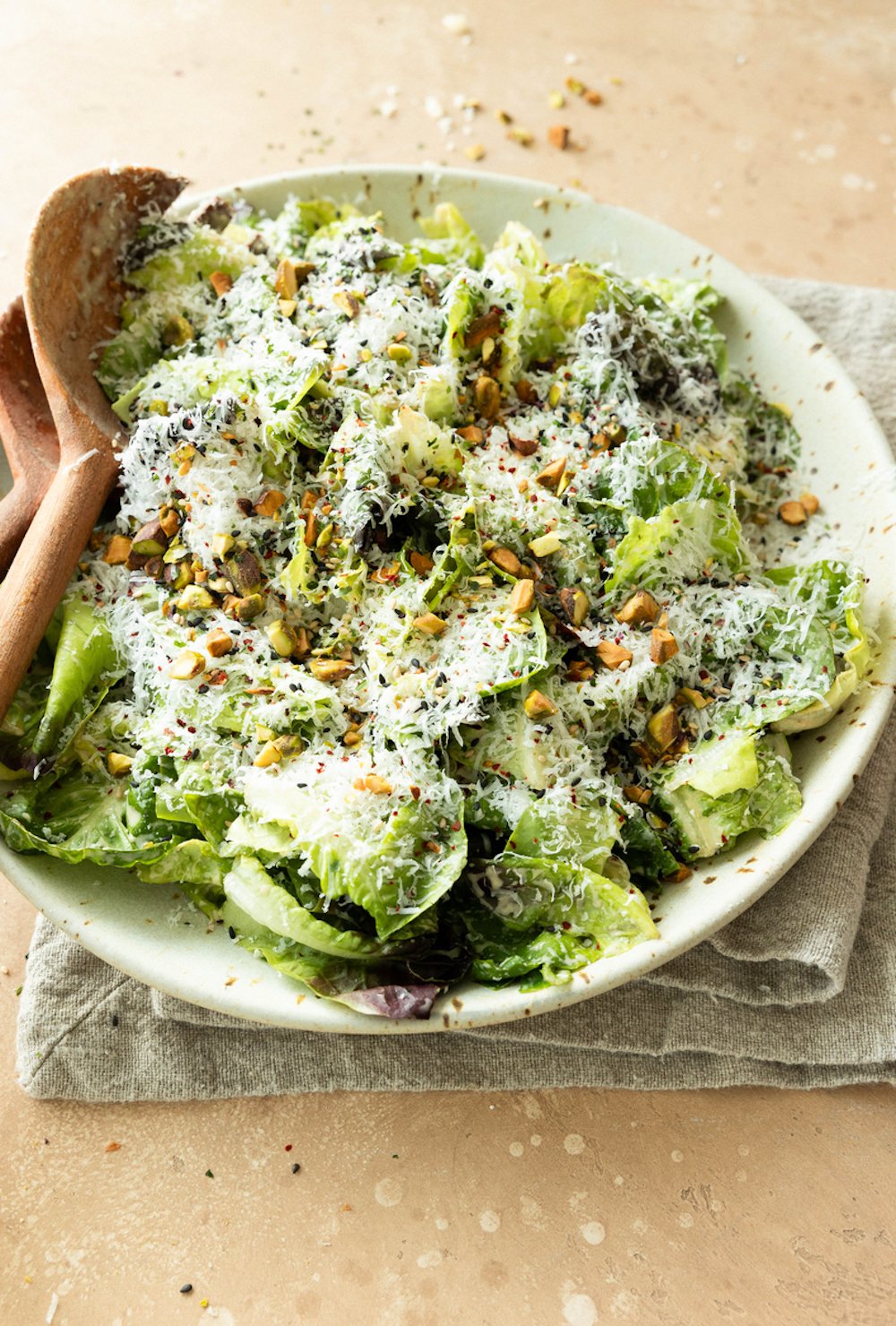 Greens salad with sesame dressing.