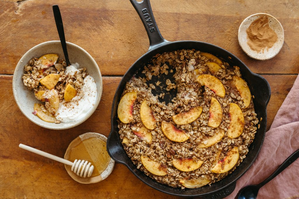 This Peach and Pecan Oatmeal Bake Is the Best Way to Welcome Fall