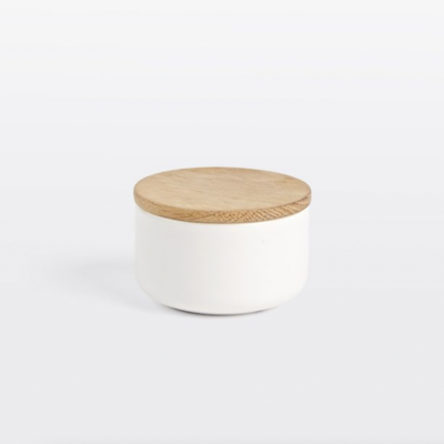 Rejuvenation canister with wood lid.