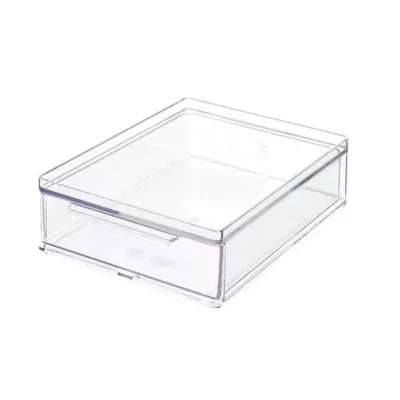 Shallow stackable drawers.