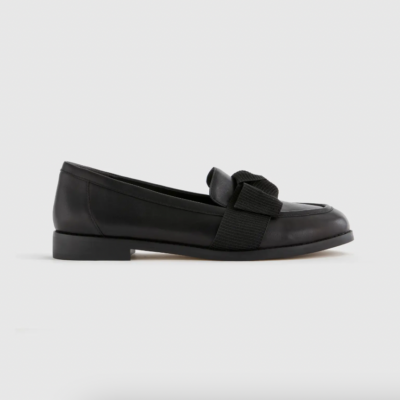 Italian Leather Bow Penny Loafer