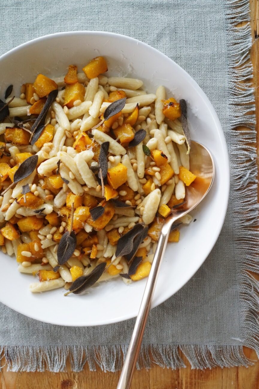 Brown Butter Pumpkin Pasta With Fried Sage & Manchego