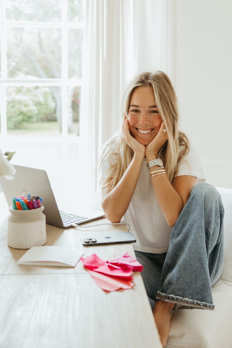 Mary Ralph working at desk.