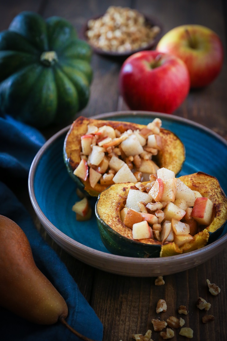 pear apple walnut stuffed acorn squash_acorn squash recipes