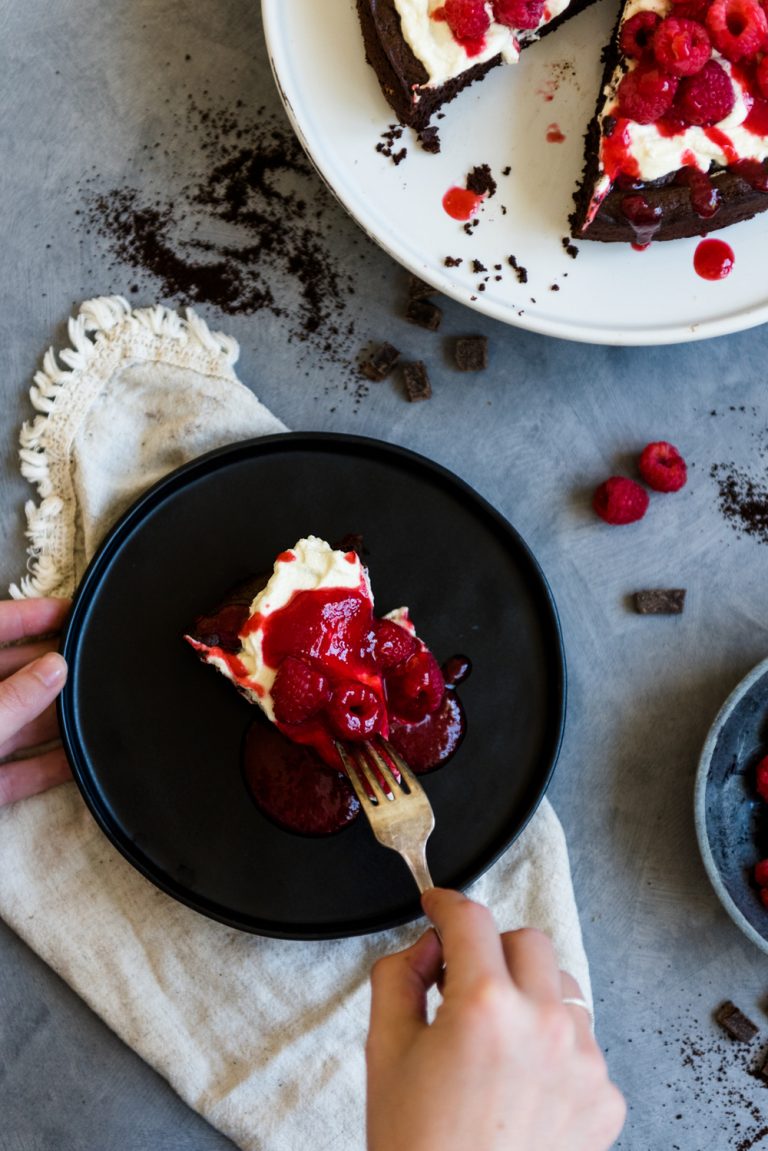 Spooky flourless chocolate cake.