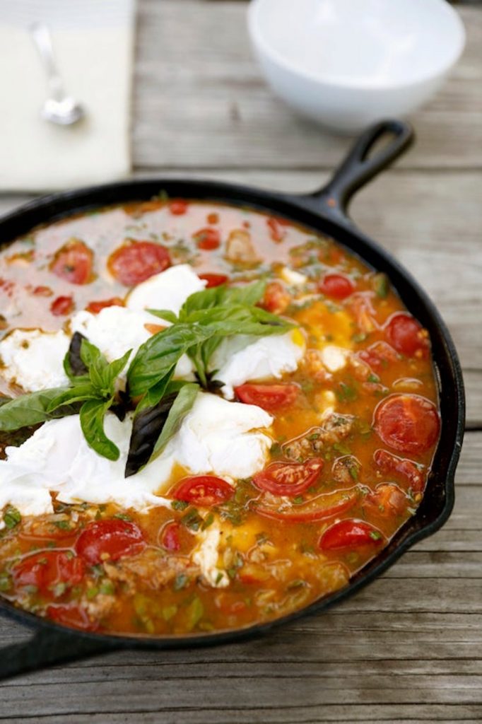 tomato basil soup skillet