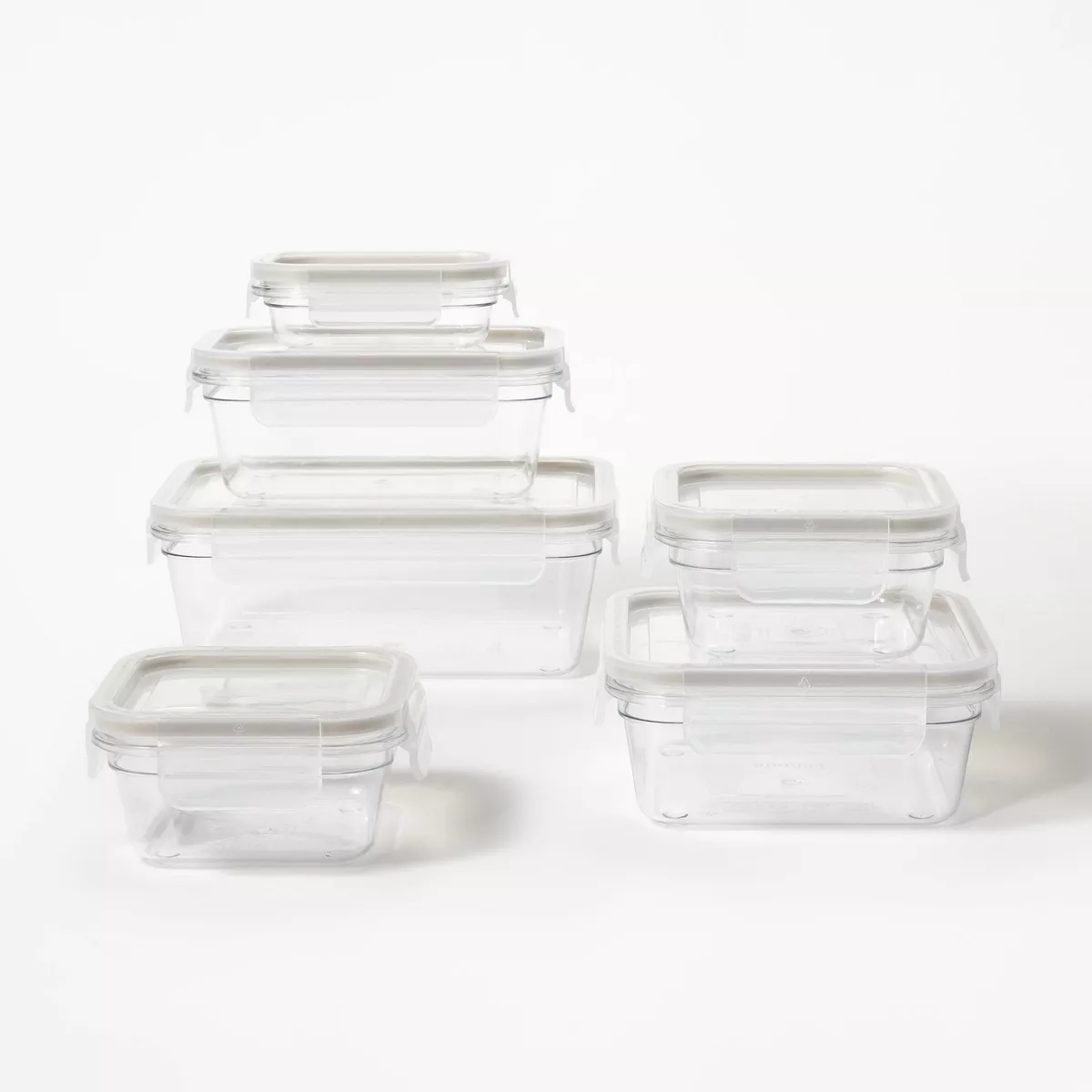 6pc (Set of 3) Glass Food Storage Container Set Clear - Figmint™