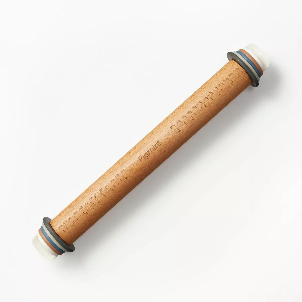 17.28" Adjustable Wood Rolling Pin Light Brown - Figmint™