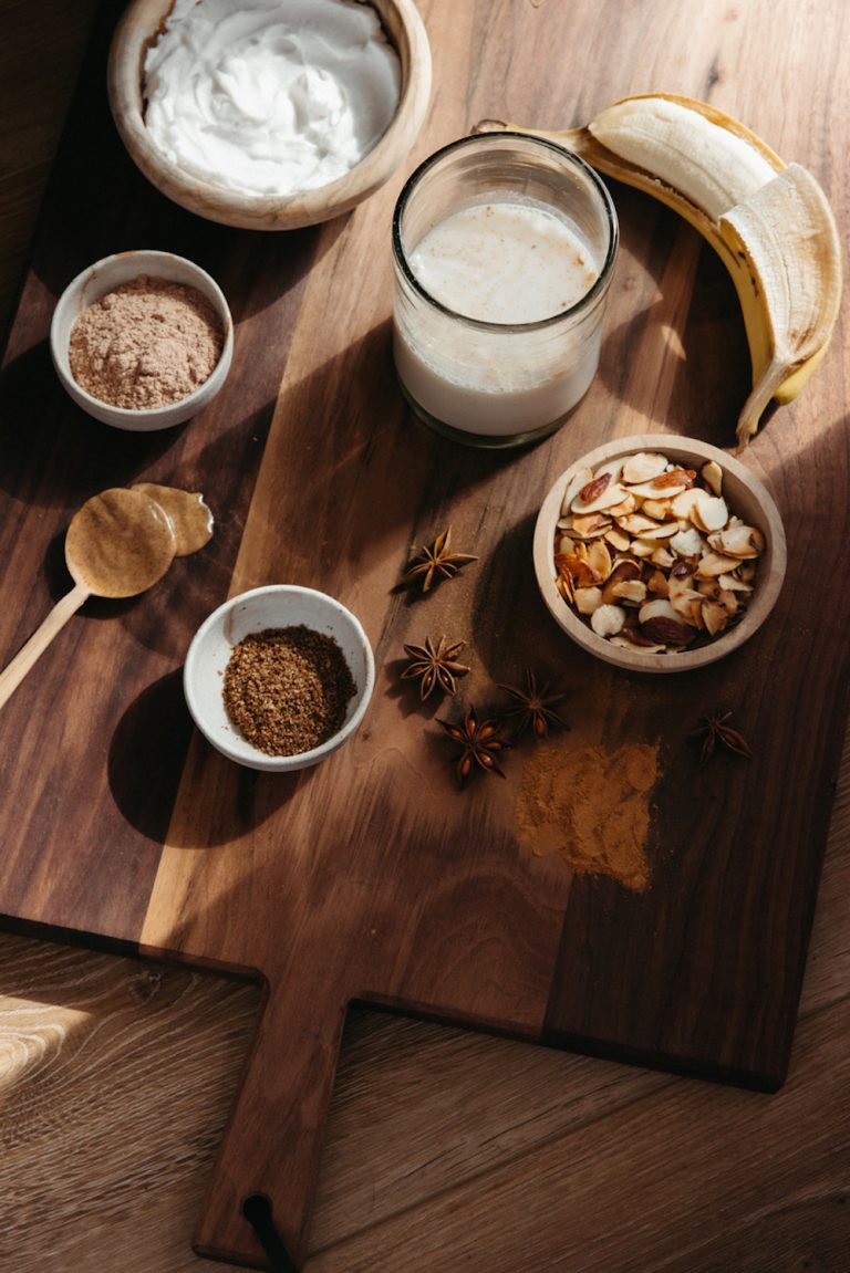 Smoothie ingredients.