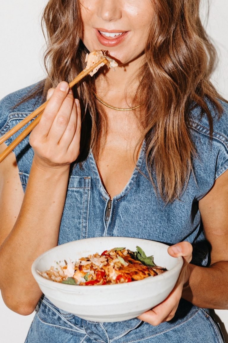 Hot honey salmon bowls.