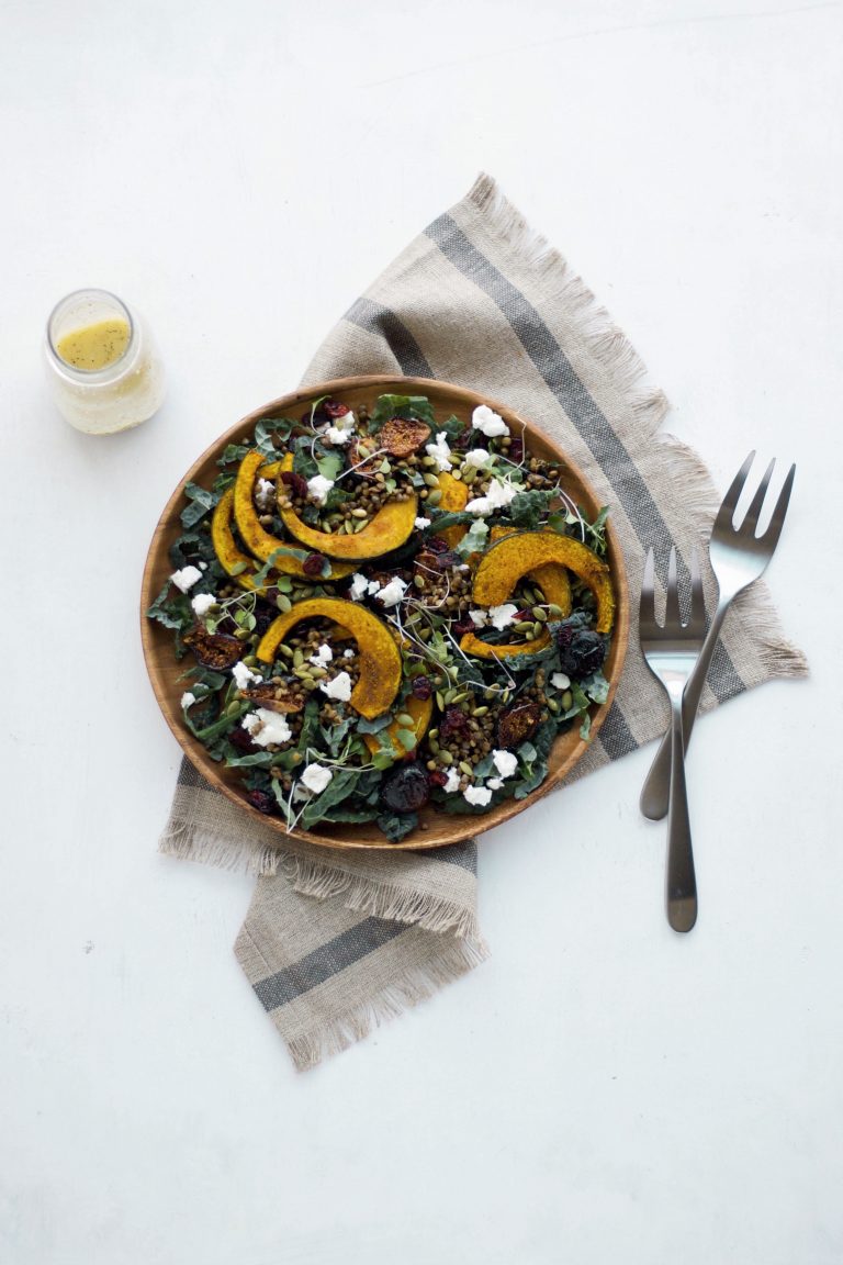 turmeric roasted kabocha squash salad_winter squash recipes