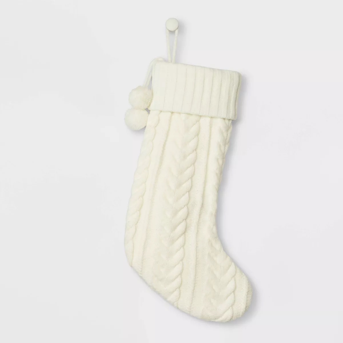 Cable Knit Christmas Stocking Ivory - Wondershop™