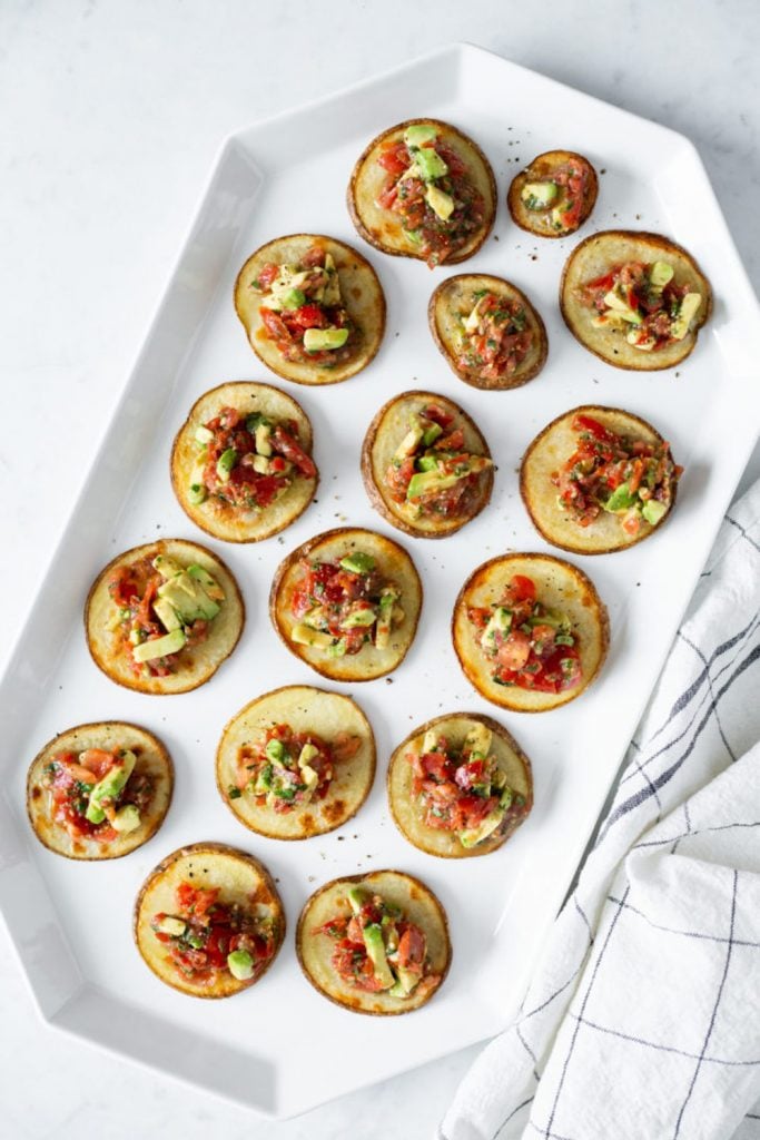 cripsy potato bruschetta