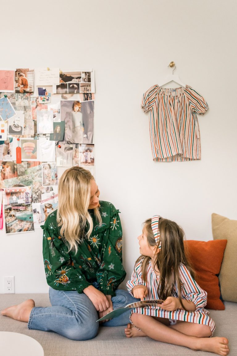 Mother and daughter reading.