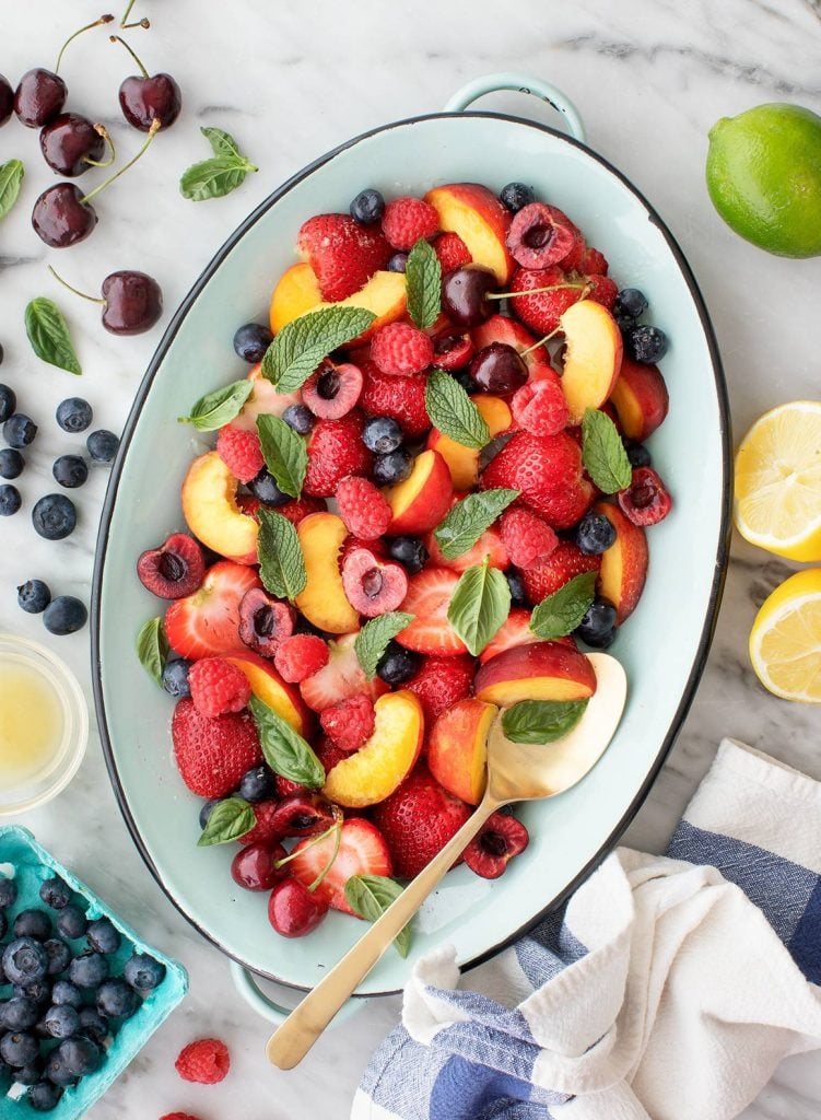 Sommer Fruchtsalat_gluten freie Milchfreier Vorspeisen