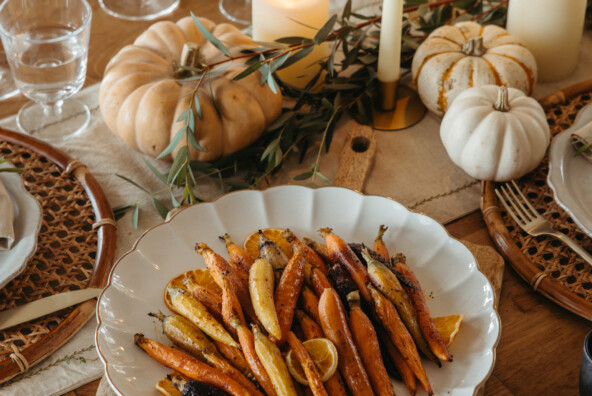 thanksgiving menu planner table with carrots