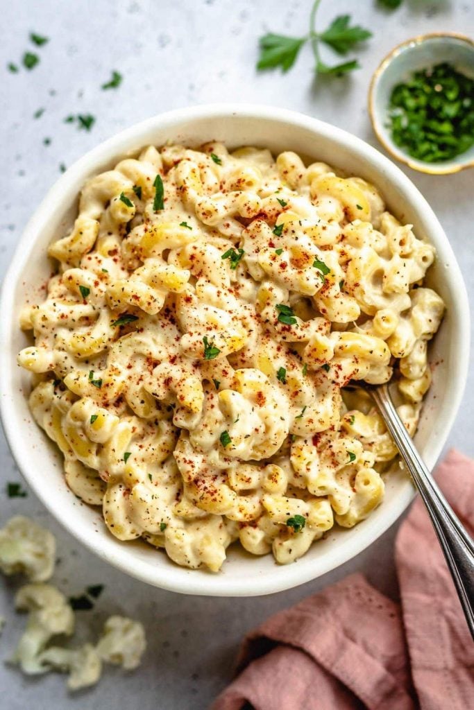 Macarrão e Queijo de Couve-Flor Vegano