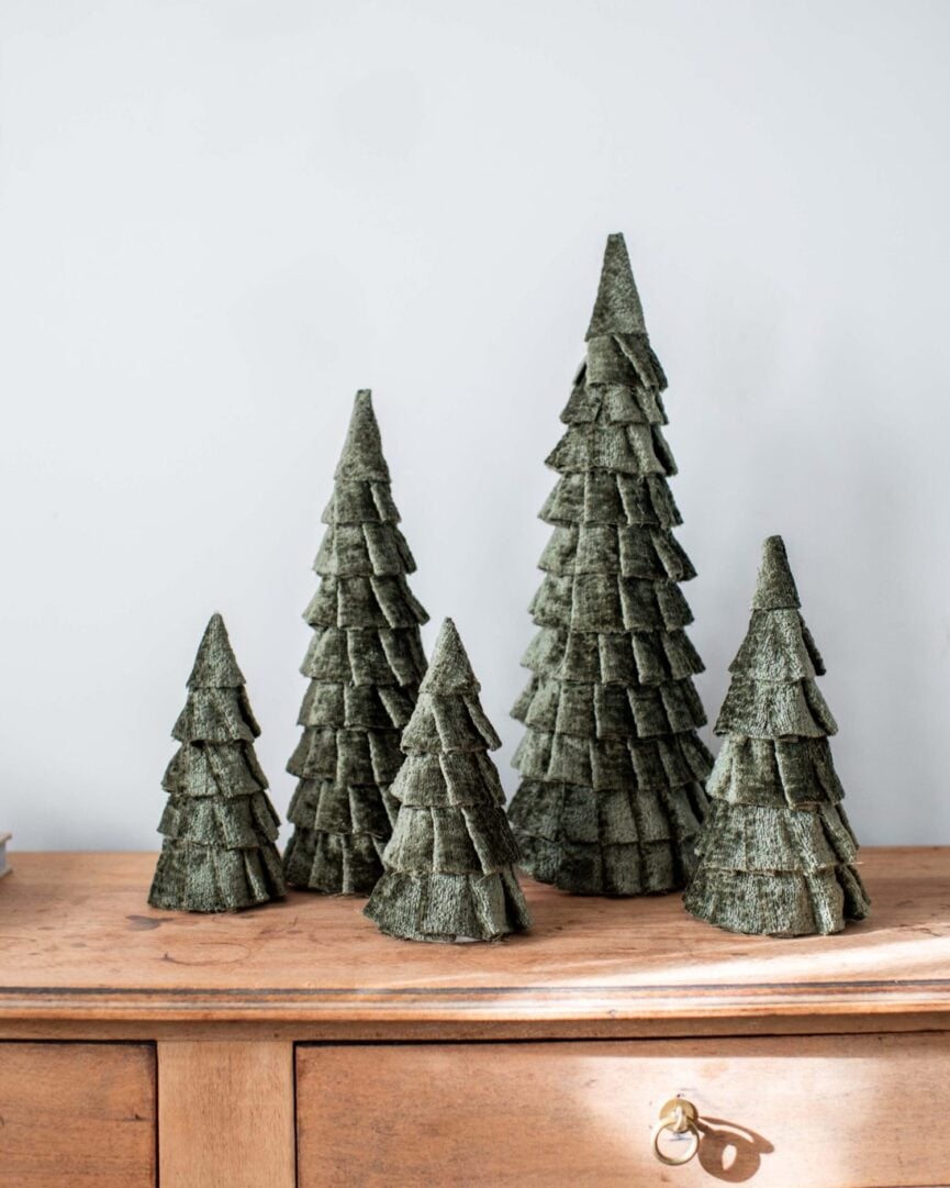 Upcycled Velvet Christmas Trees from Creative Gen