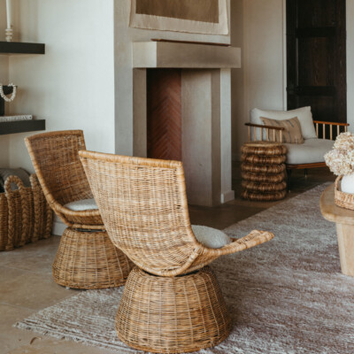 curved wicker chair