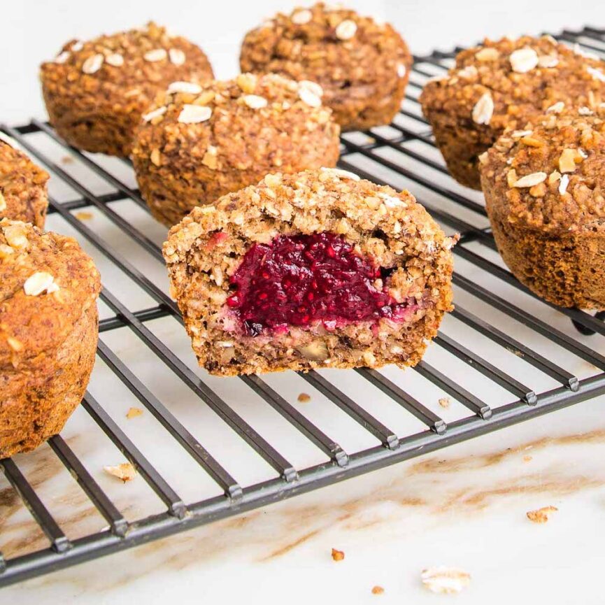 Healthy Oatmeal Muffins with Jam